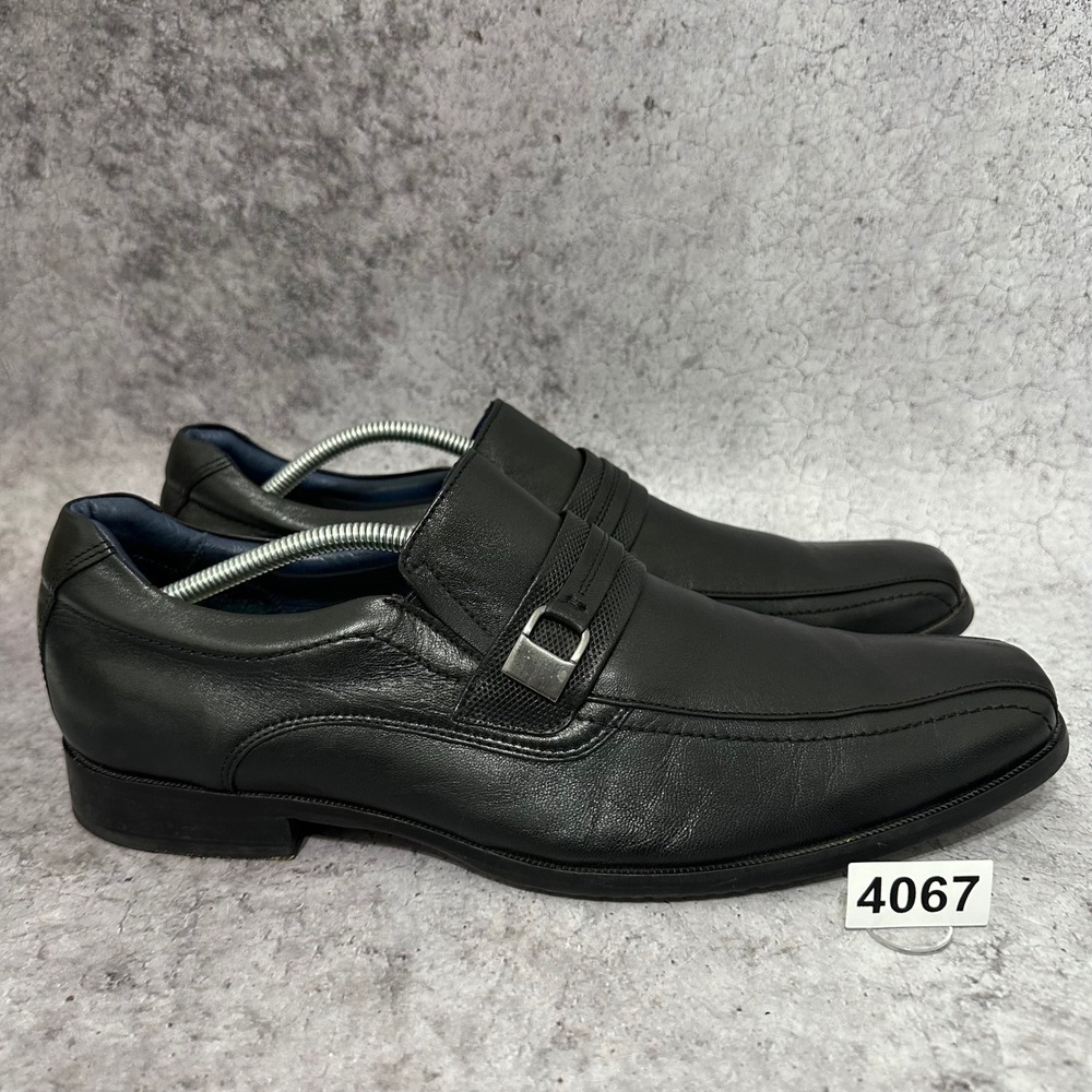 Johnston & Murphy Rollins Loafers Mens 13 Black Leather Bit Slip On Dress Shoes